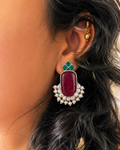 Ganga Yamuna Drop Stud Earings