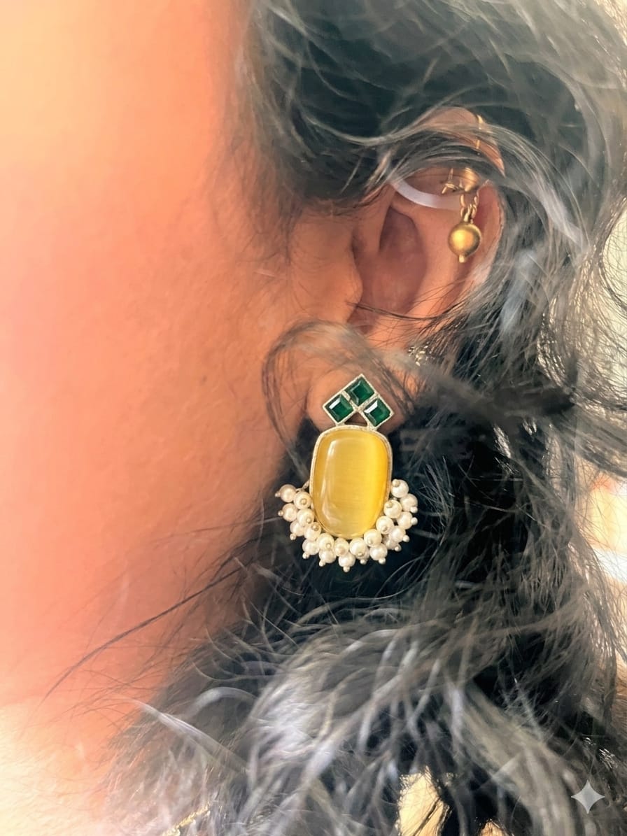 Ganga Yamuna - Drop Stud Earings