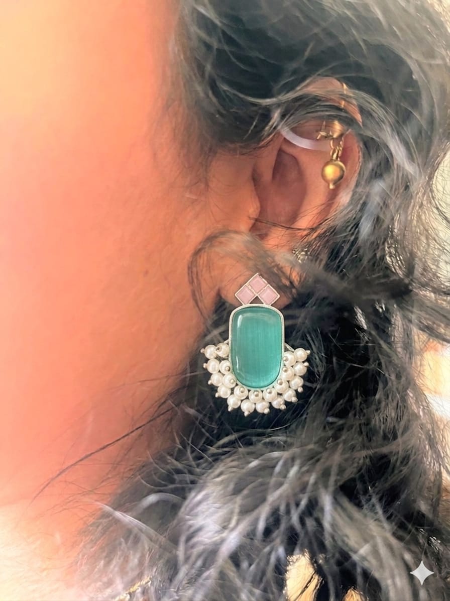 Ganga Yamuna -Drop Stud Earrings