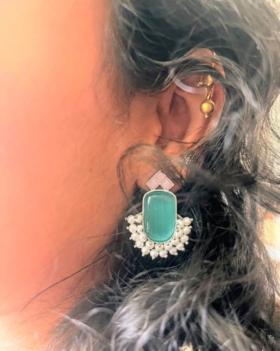 Ganga Yamuna -Drop Stud Earrings