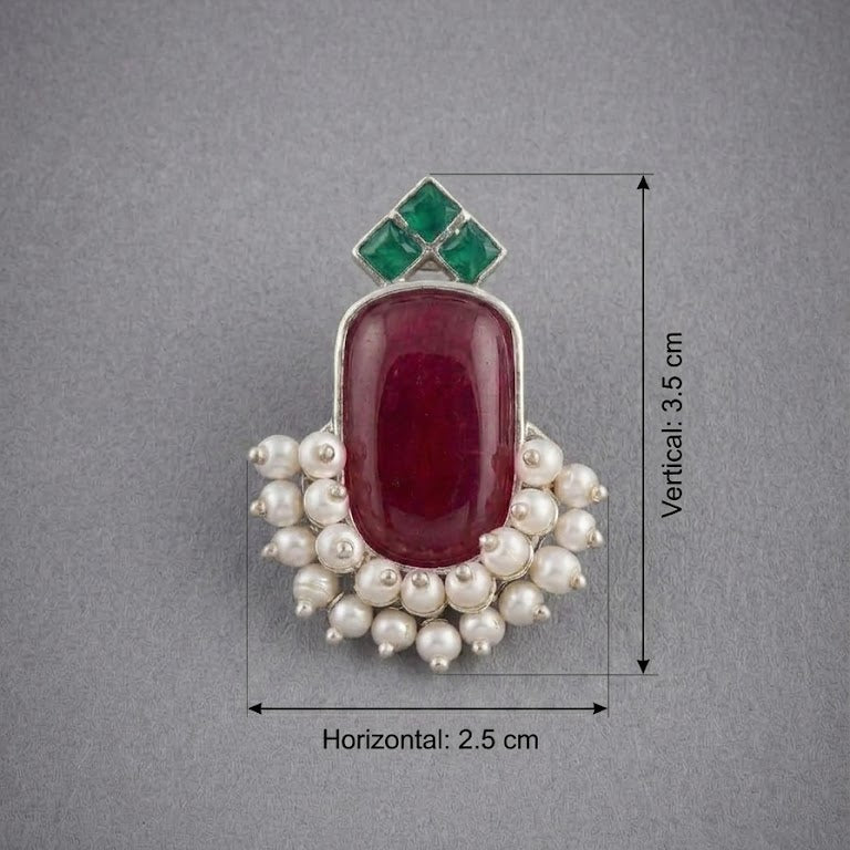 Ganga Yamuna Drop Stud Earings
